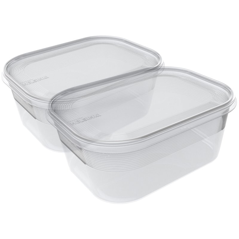 Plast Team ensemble de boîtes congélation Helsinki, 0,7 litre, transparent, lot de 2